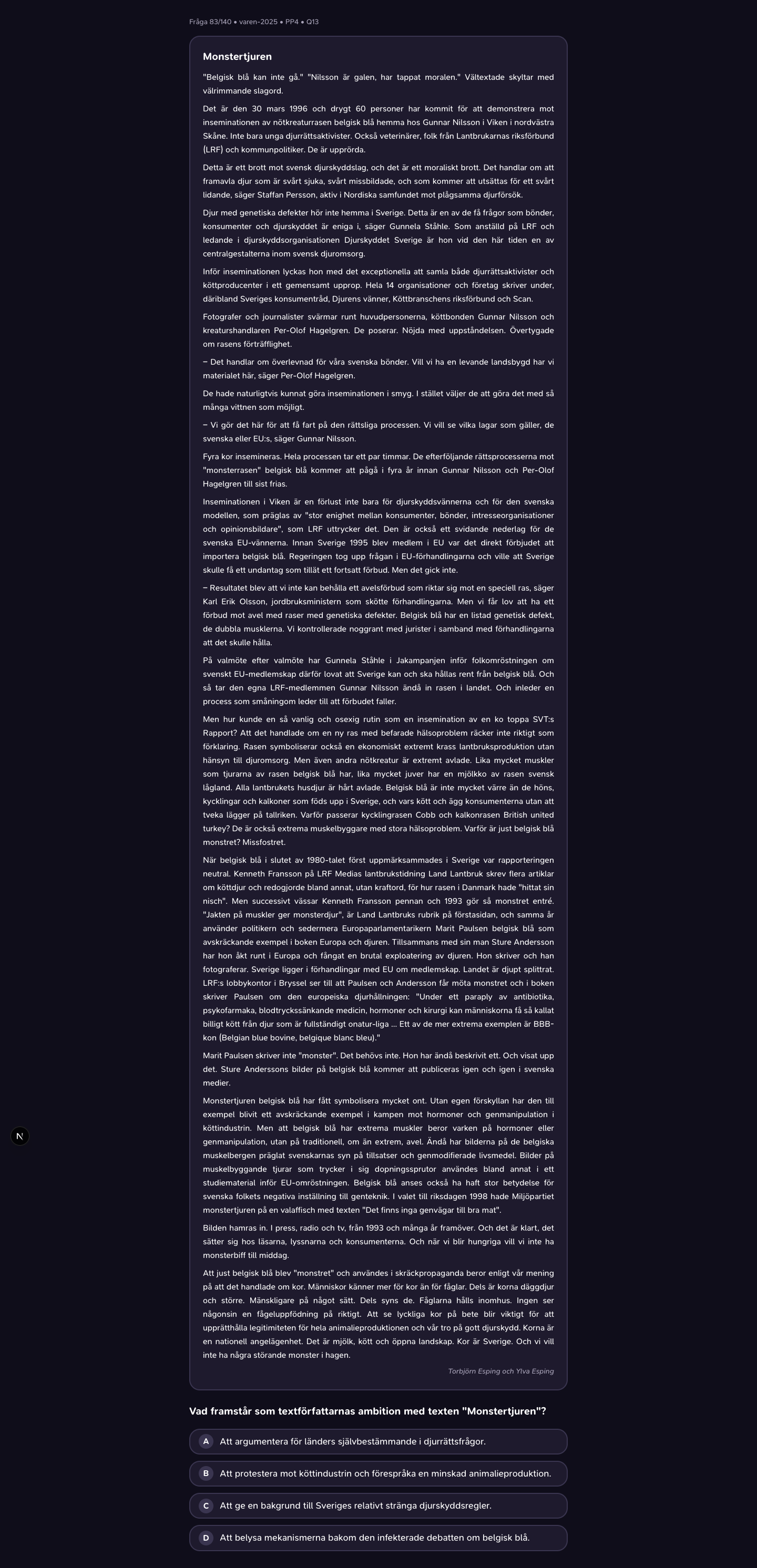 varen-2025 · PP4 · Q13 · verbal (LÄS)