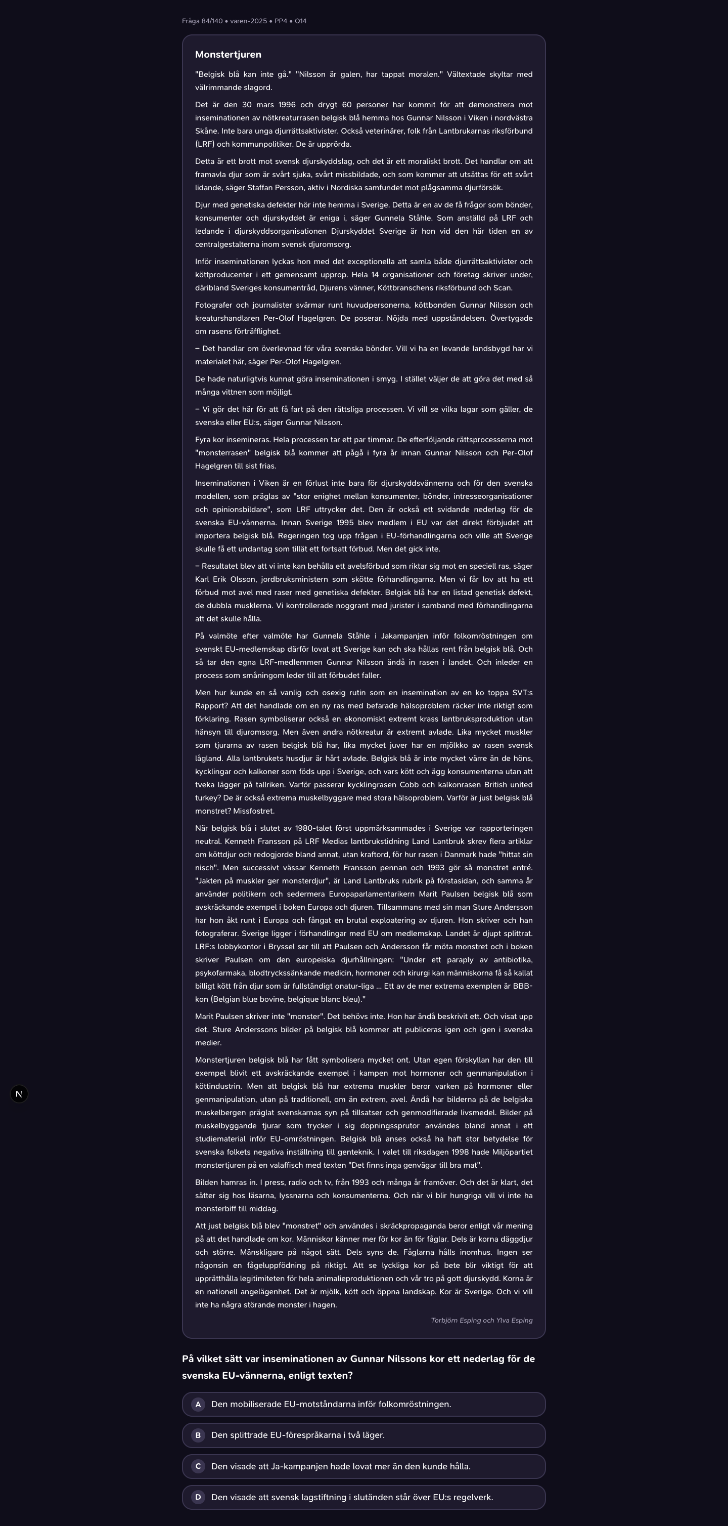 varen-2025 · PP4 · Q14 · verbal (LÄS)