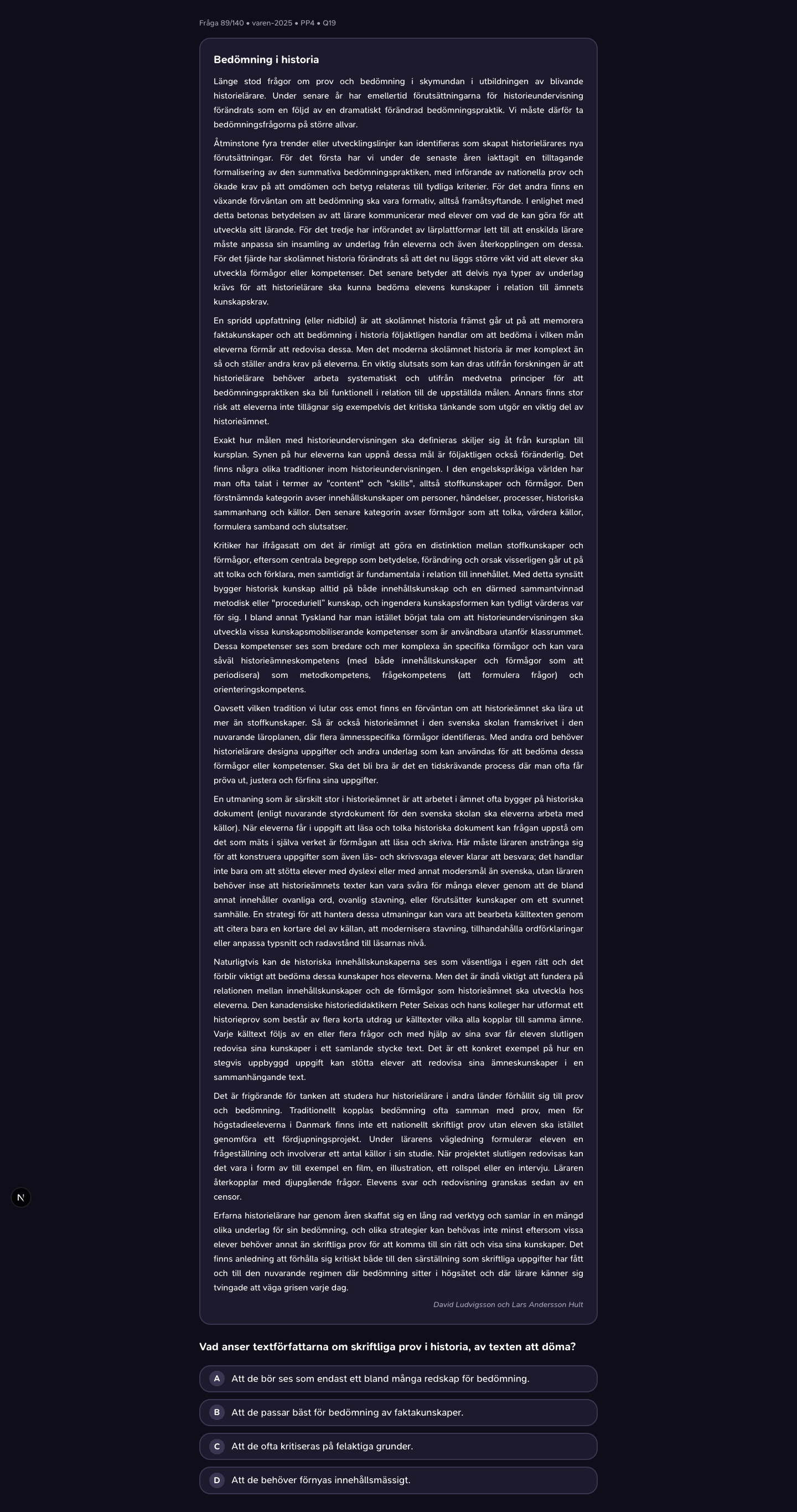 varen-2025 · PP4 · Q19 · verbal (LÄS)