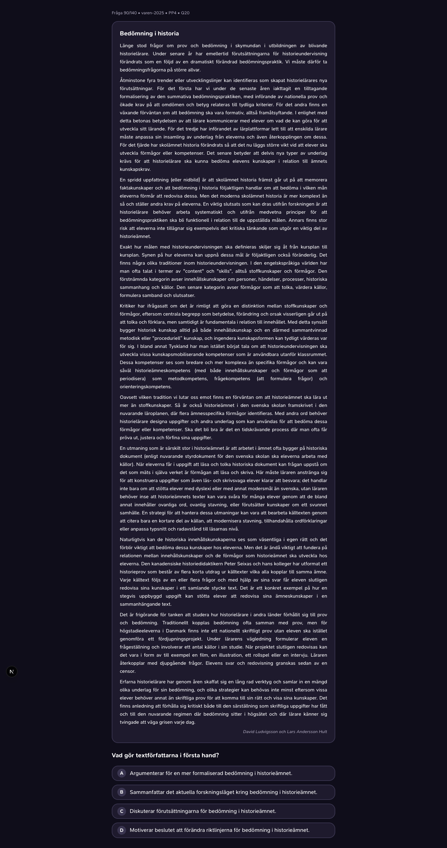 varen-2025 · PP4 · Q20 · verbal (LÄS)