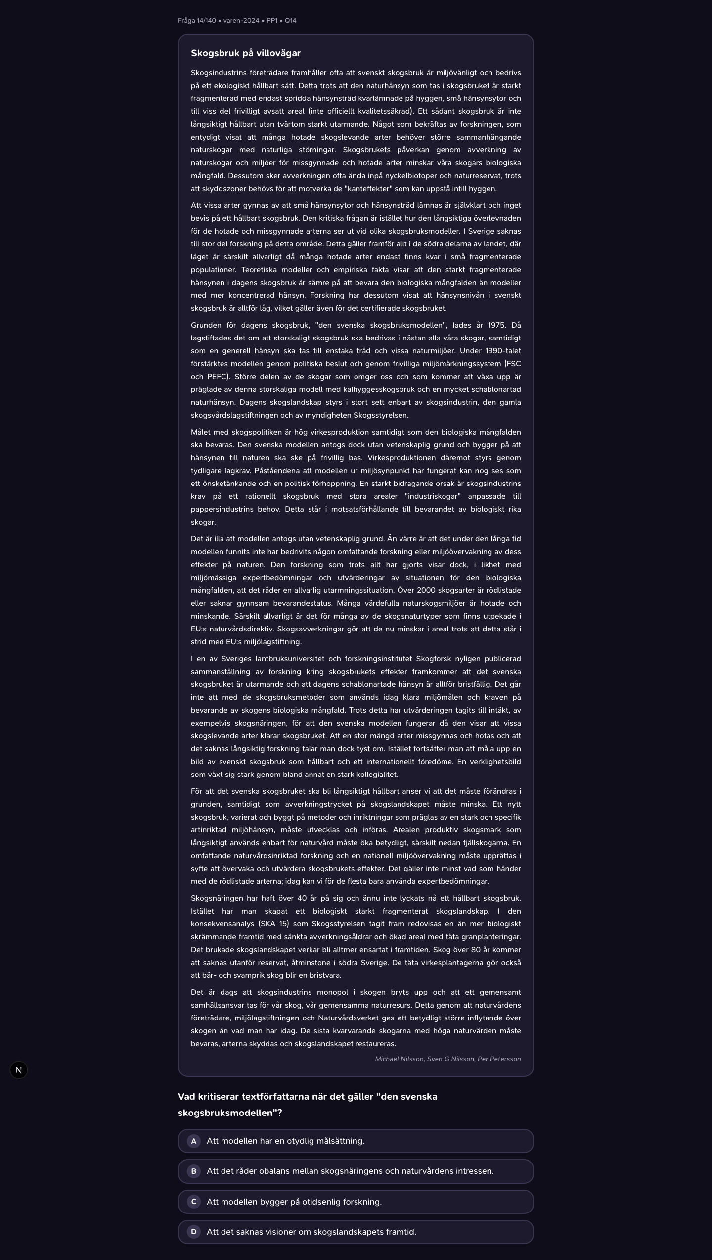 varen-2024 · PP1 · Q14 · verbal (LÄS)