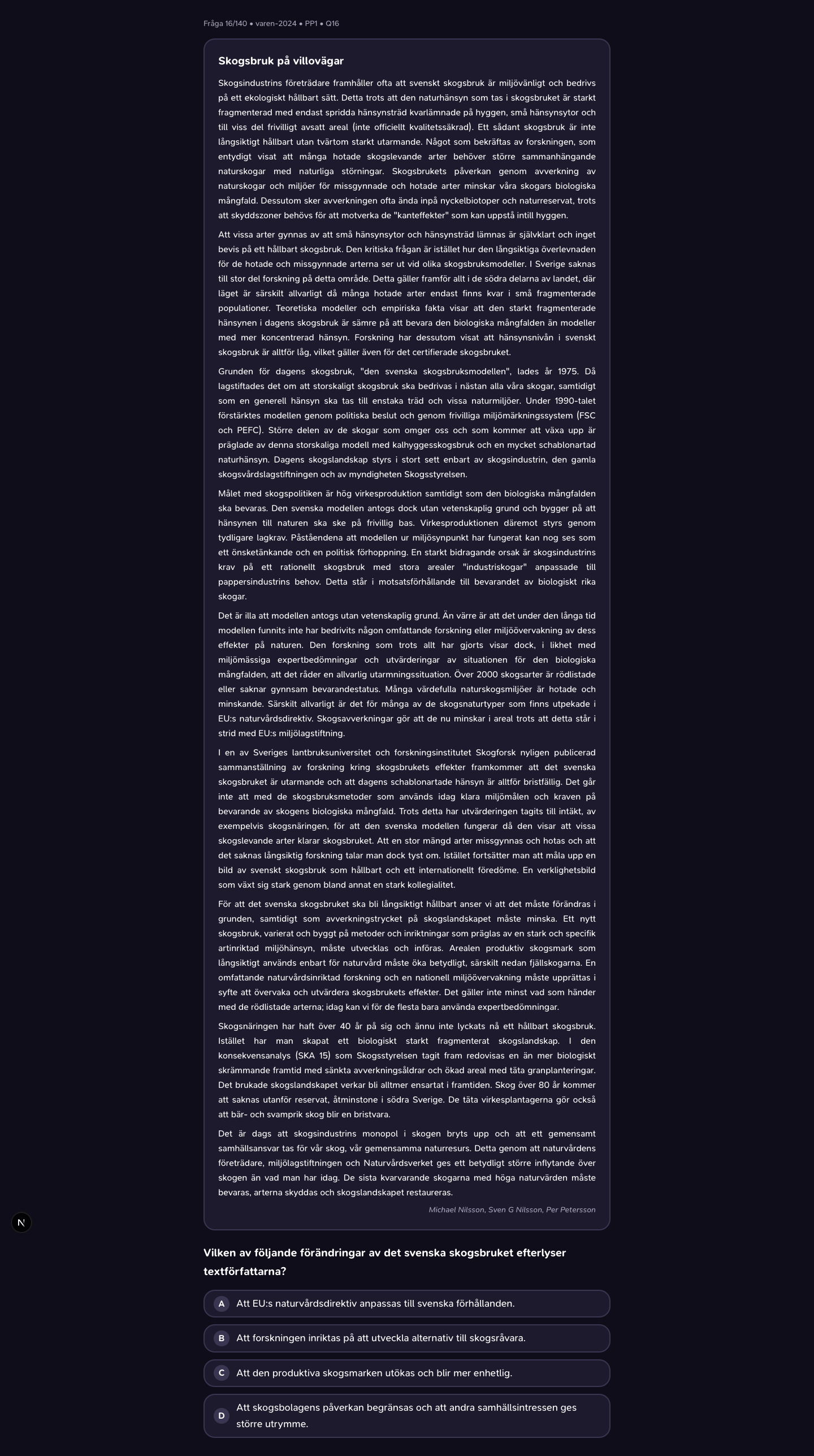 varen-2024 · PP1 · Q16 · verbal (LÄS)