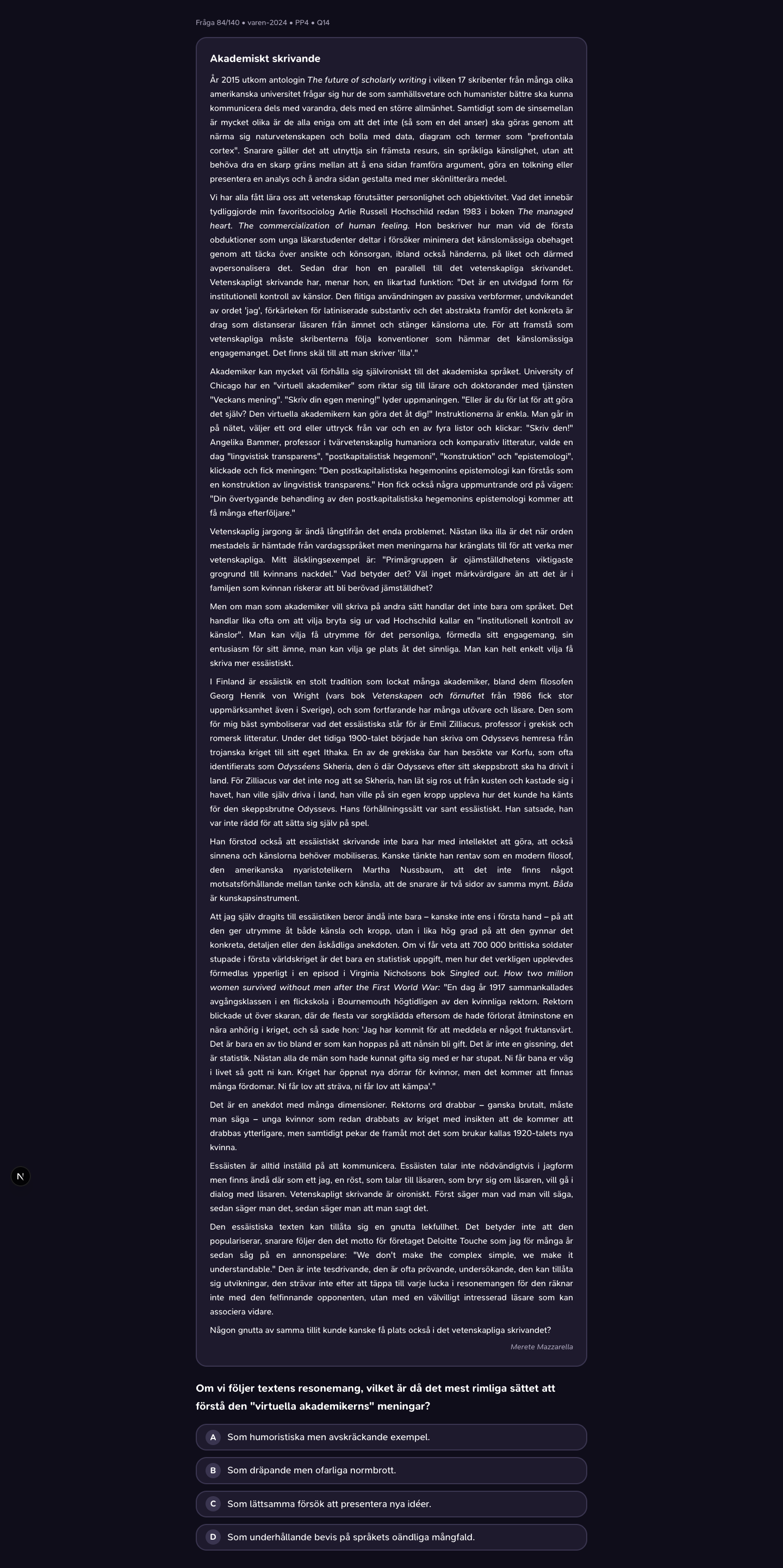 varen-2024 · PP4 · Q14 · verbal (LÄS)